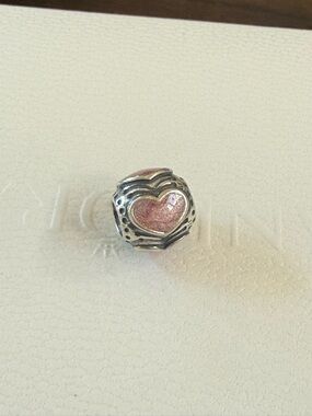 Pandora Pink Enamel Heart Charm Retired